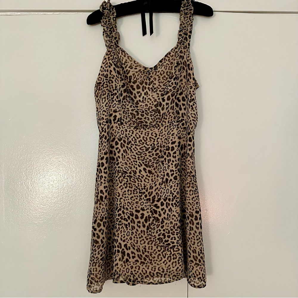 All in Favor leopard mini dress